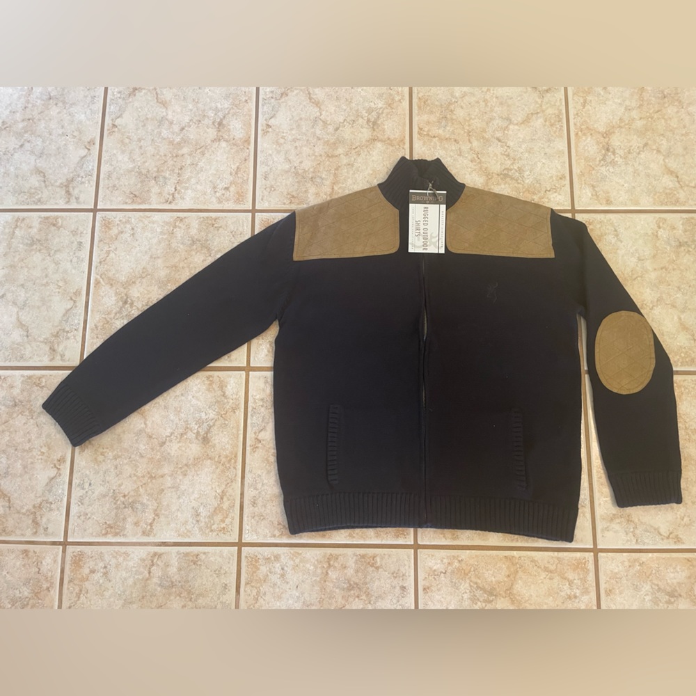 Browning Shooting Cardigan Sweater Black Womens Large New